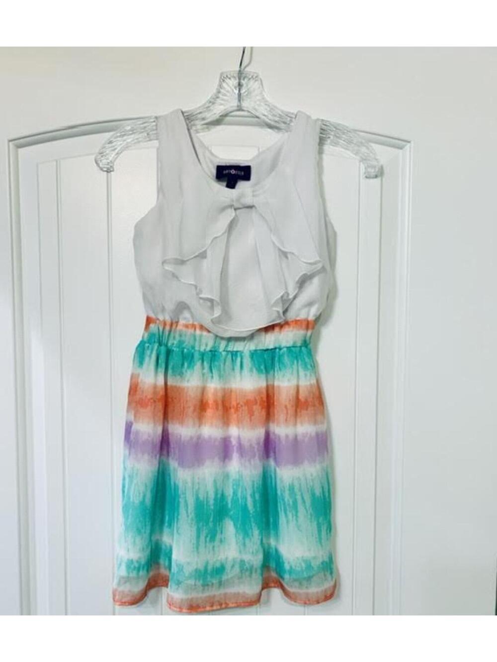 🎀 Tie Dye Bow Neckline Girls Summer Dress 8 Amy Byer